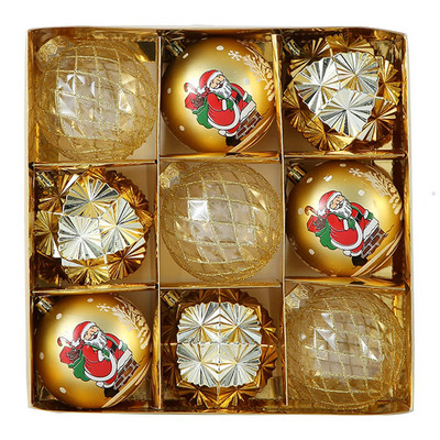 9GAB 8 cm Ziemassvētku eglīšu rotājumu bumbiņas multfilmas Ziemassvētku vecīša galvanizētas zaļas Ziemassvētku bumbiņas mājas piekarināmiem piekariņiem