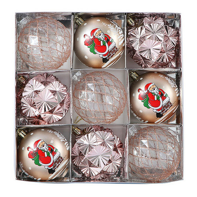 9GAB 8 cm Ziemassvētku eglīšu rotājumu bumbiņas multfilmas Ziemassvētku vecīša galvanizētas zaļas Ziemassvētku bumbiņas mājas piekarināmiem piekariņiem