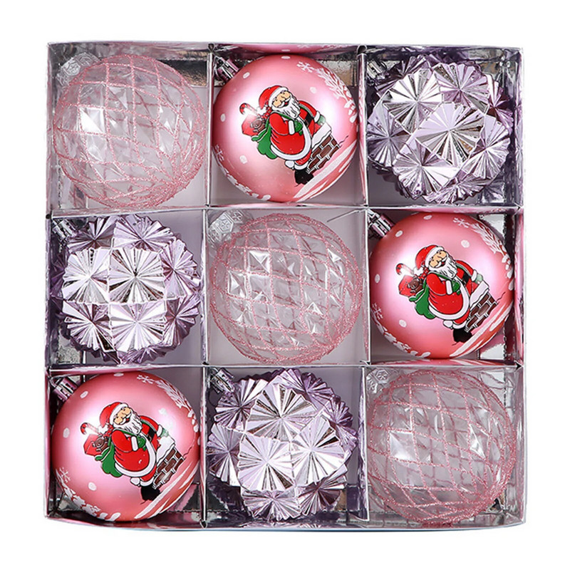 9GAB 8 cm Ziemassvētku eglīšu rotājumu bumbiņas multfilmas Ziemassvētku vecīša galvanizētas zaļas Ziemassvētku bumbiņas mājas piekarināmiem piekariņiem