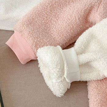 0-3T новородено бебе момче момиче зимни дрехи с дълъг ръкав плюшено топло бебе гащеризон дебел гащеризон сладко кадифе новородено облекло