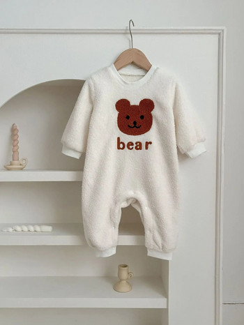 0-3T новородено бебе момче момиче зимни дрехи с дълъг ръкав плюшено топло бебе гащеризон дебел гащеризон сладко кадифе новородено облекло