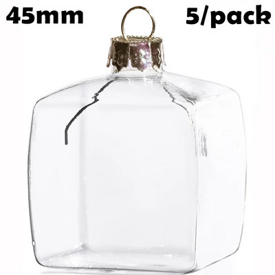 Akció - 5 db x barkácsolható, festhető otthoni esküvői karácsonyi dekoráció díszgolyó 50 mm-es üveg tojás