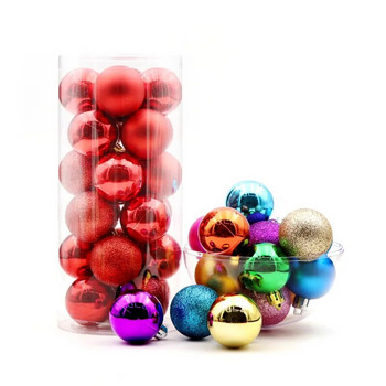 24 БР. Комплект коледни топки Декорации за коледно дърво Семейни коледни висящи аксесоари Новогодишен подарък за парти Честита Нова Година 2023
