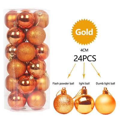 Božićni set kuglica od 24 KOM Ukrasi za božićno drvce Obiteljski božićni viseći dodaci Poklon za novogodišnju zabavu Sretna Nova 2023.