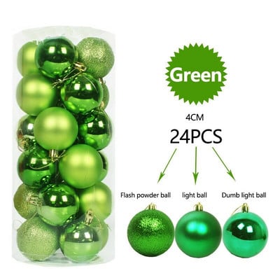 Božićni set kuglica od 24 KOM Ukrasi za božićno drvce Obiteljski božićni viseći dodaci Poklon za novogodišnju zabavu Sretna Nova 2023.