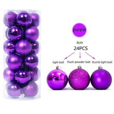 Božićni set kuglica od 24 KOM Ukrasi za božićno drvce Obiteljski božićni viseći dodaci Poklon za novogodišnju zabavu Sretna Nova 2023.
