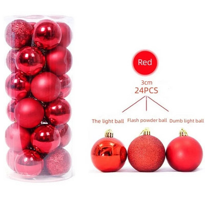 Božićni set kuglica od 24 KOM Ukrasi za božićno drvce Obiteljski božićni viseći dodaci Poklon za novogodišnju zabavu Sretna Nova 2023.
