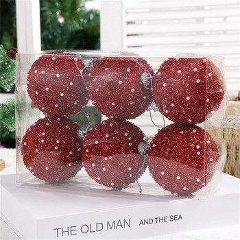 6 бр. 8 см коледни топки Орнаменти за коледно дърво Висяща топка Коледно дърво Висулки Декор за домашно парти Подарък за Нова година 2023 Navidad