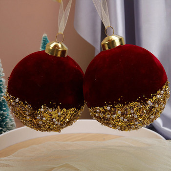 Коледна висулка от стъклена топка Творчески компактен и преносим подарък Коледна украса в бордо