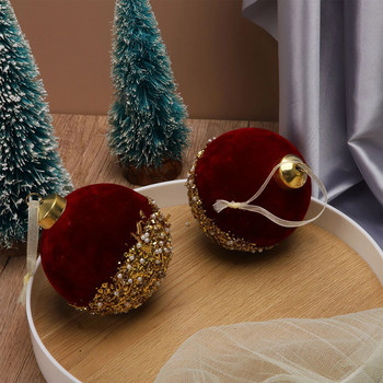 Коледна висулка от стъклена топка Творчески компактен и преносим подарък Коледна украса в бордо