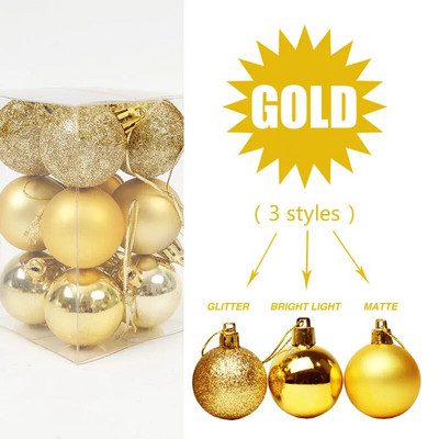 3/4/6/8 cm božićne kuglice ukrasi plastični dekor božićno drvce okrugla viseća kuglica novogodišnja zabava kućni viseći ukrasi