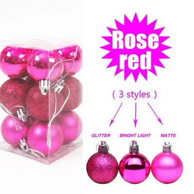 3/4/6/8 cm božićne kuglice ukrasi plastični dekor božićno drvce okrugla viseća kuglica novogodišnja zabava kućni viseći ukrasi