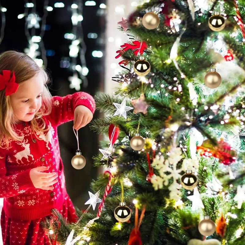 3/4/6/8 cm božićne kuglice ukrasi plastični dekor božićno drvce okrugla viseća kuglica novogodišnja zabava kućni viseći ukrasi