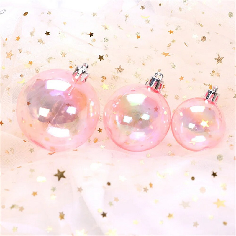 10 kom božićna ukrasna kugla prozirna 4/5/6 cm plastična ružičasta bijela šarena kugla s mjehurićima ukras rođendanska zabava svadbeni dekor