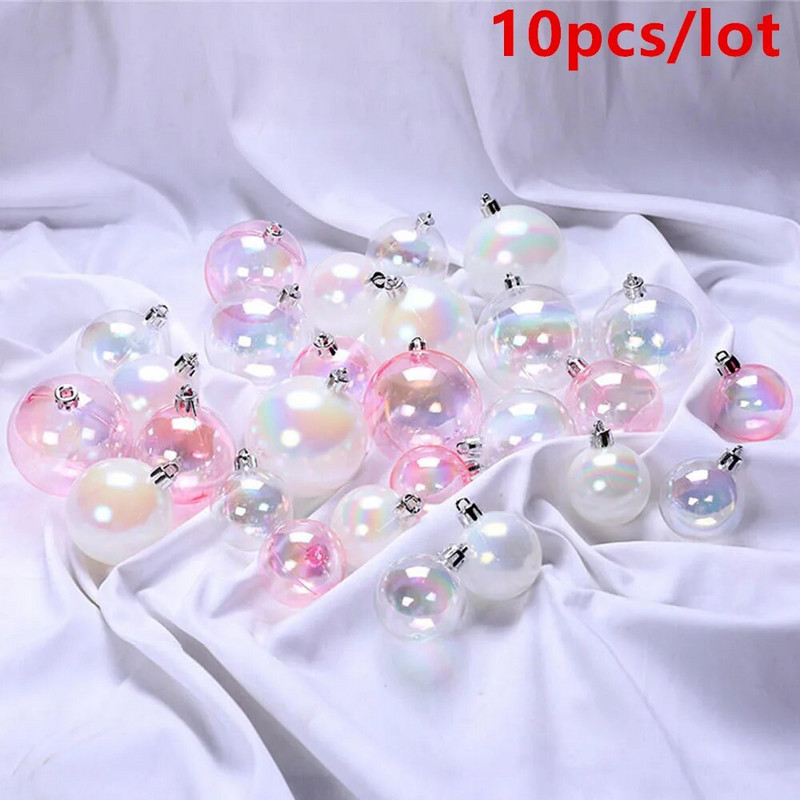 10 kom božićna ukrasna kugla prozirna 4/5/6 cm plastična ružičasta bijela šarena kugla s mjehurićima ukras rođendanska zabava svadbeni dekor