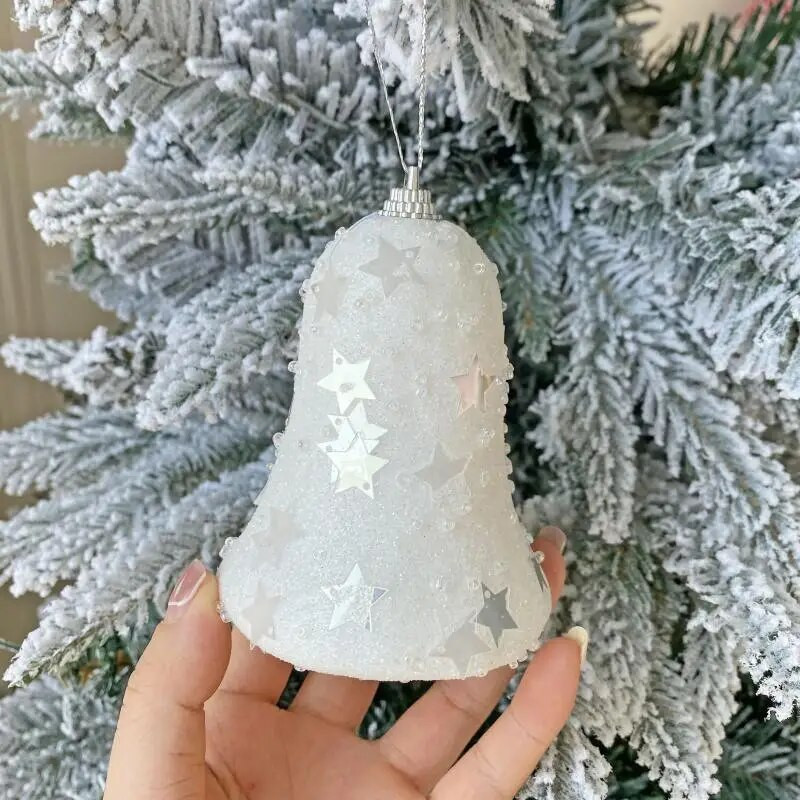 Beicēta rozā vizuļu bumba Ziemassvētku loga rotājums piekarināmā bumba Ziemassvētku eglītes rotājums krāsainu bumbiņu kulonu dekoratīvā bumba