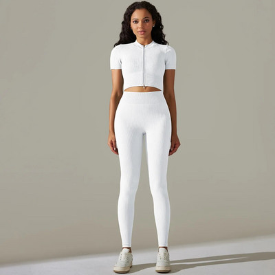 Kompresirano odijelo za jogu za fitnes Ženska trenirka Push Up Komplet za teretanu Ženska sportska odjeća Kompleti za vježbanje Ženska sportska odjeća Bumbum Kaki