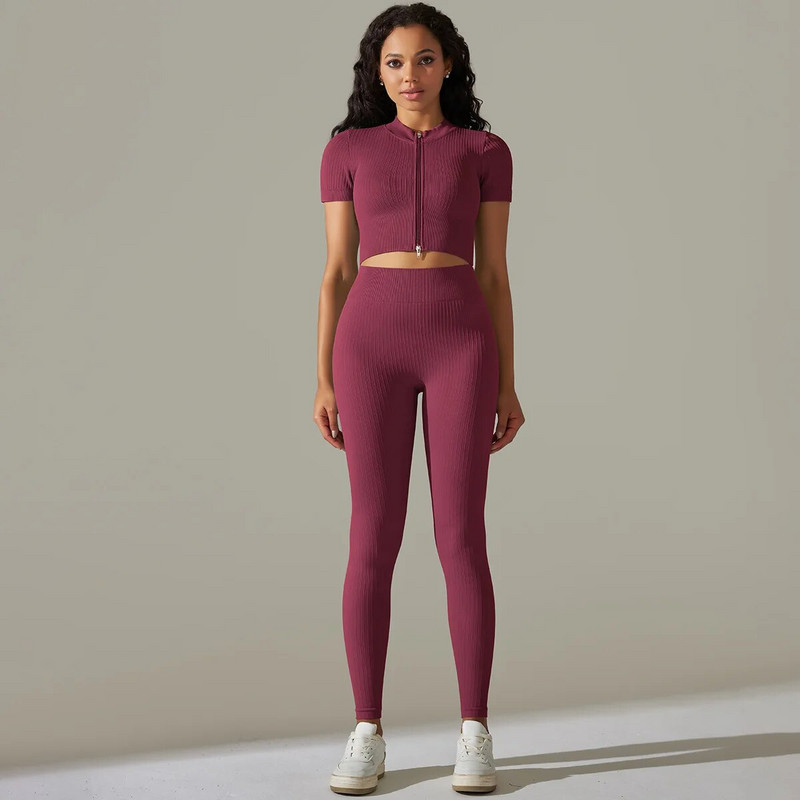 Kompresirano odijelo za jogu za fitnes Ženska trenirka Push Up Komplet za teretanu Ženska sportska odjeća Kompleti za vježbanje Ženska sportska odjeća Bumbum Kaki