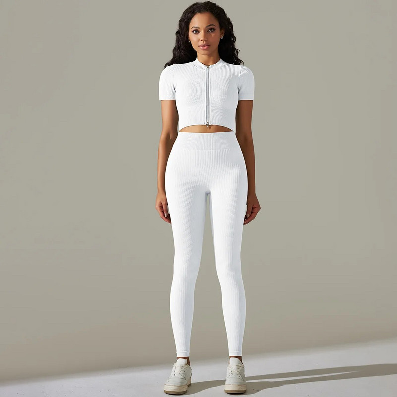 Kompresirano odijelo za jogu za fitnes Ženska trenirka Push Up Komplet za teretanu Ženska sportska odjeća Kompleti za vježbanje Ženska sportska odjeća Bumbum Kaki