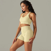 Kompresirani komplet za teretanu Ženska sportska odjeća Push Up Sportska odjeća Kompleti za vježbanje Žensko joga odijelo za fitnes Ženska trenirka Bumbum Kaki