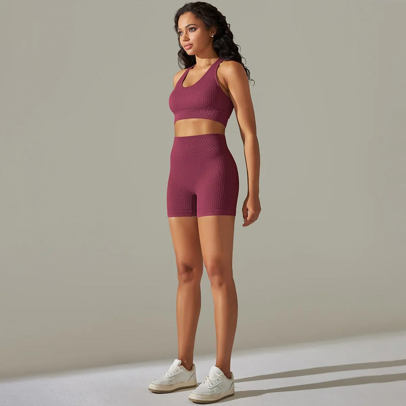 Kompresirani komplet za teretanu Ženska sportska odjeća Push Up Sportska odjeća Kompleti za vježbanje Žensko joga odijelo za fitnes Ženska trenirka Bumbum Kaki
