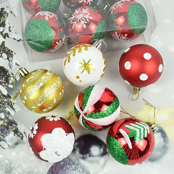 6cm 6Pcs Коледна топка Орнаменти Пластмасова безделница Топка за дома Коледно дърво Висящ декор Коледен новогодишен подарък Navidad Noel