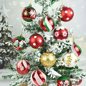 6cm 6τμχ Χριστουγεννιάτικα στολίδια μπάλες Πλαστική μπαλίτσα για χριστουγεννιάτικο δέντρο Χριστουγεννιάτικο Δώρο Πρωτοχρονιάς Navidad Noel