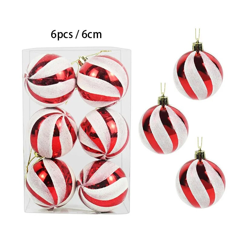 6 cm 6 vnt Kalėdų rutulio papuošalai Plastikinis rutulinis rutulys namams Kalėdų eglutės pakabinimo dekoras Kalėdų Naujųjų Metų dovana Navidad Noel