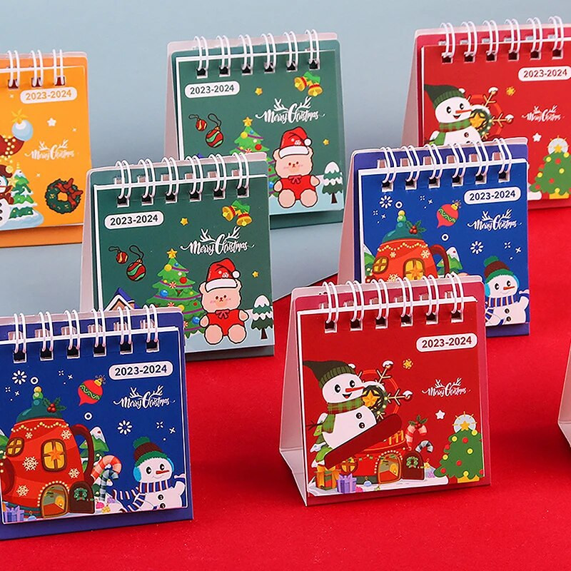 2024. gada jauna karikatūra Ziemassvētku galda kalendārs Radošs pārnēsājams mini galddators, mazs galda kalendārs darbvirsmas rotājumi Ziemassvētku dāvanas