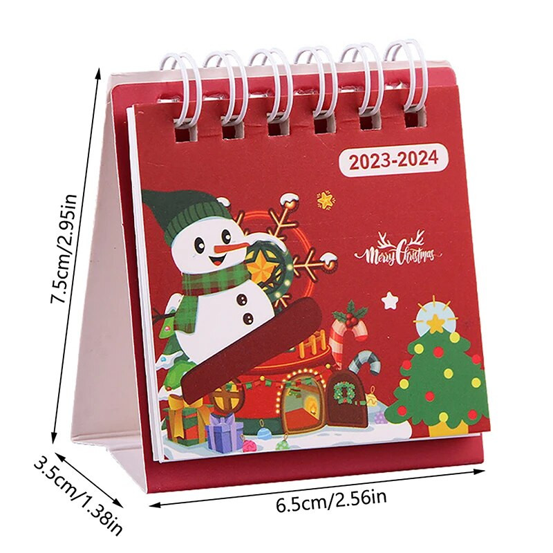 2024. gada jauna karikatūra Ziemassvētku galda kalendārs Radošs pārnēsājams mini galddators, mazs galda kalendārs darbvirsmas rotājumi Ziemassvētku dāvanas