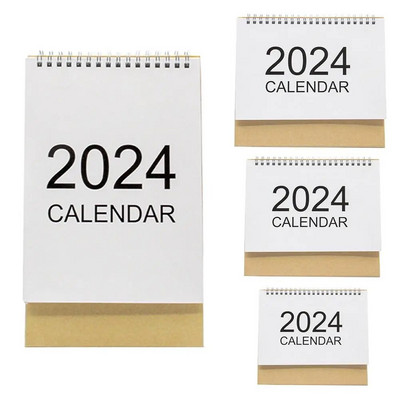 Настолен календар 2024 г. Стоящ преобръщащ се календар Годинен стоящ настолен календар 2024 г. за домашен офис Училищен дропшип