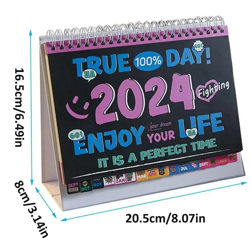 Veleprodajni spiralni uvez Dnevni planer rasporeda za 2024. Stolni stolni kalendar s disperzijskim stilom