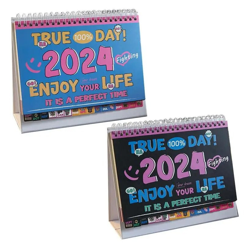 Veleprodajni spiralni uvez Dnevni planer rasporeda za 2024. Stolni stolni kalendar s disperzijskim stilom