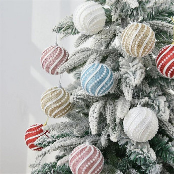 5 части Коледна елха Декорация Коледни топки 5 цветни топки 8 см Коледни орнаменти Топки Висулка Розови топки