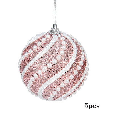 Božićne kuglice za božićno drvce od 5 komada 5 kuglica u boji 8 cm božićni ukrasi kuglice privjesak ružičaste kuglice