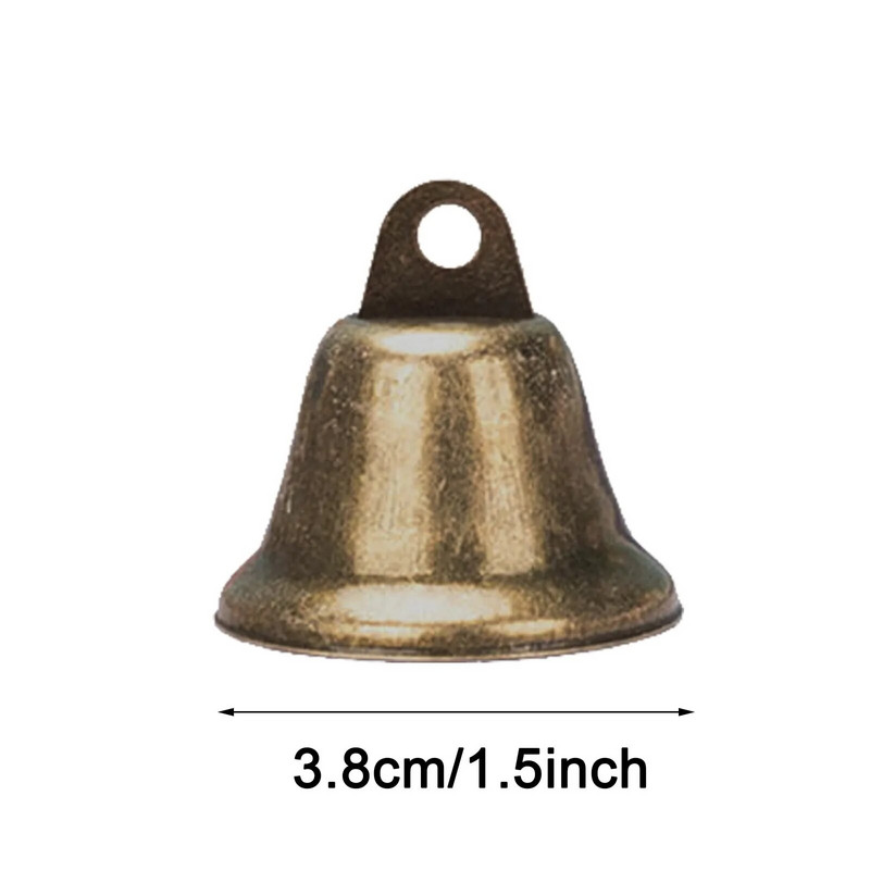 12 gab. Misiņa zvani, Ziemassvētku rotājumi, zvaniņi, bronzas, 38 mm, piekariņi, piekaramie festivāla ballīte Jaunā 2024. gada rotājumu veidošana