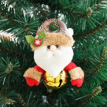 Коледни орнаменти със звънещи звънчета, плюшена кукла с елени от Дядо Коледа, снежен човек, висящи висулки за декорация на дома Navidad 2021 Нова година
