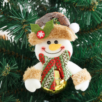 Χριστουγεννιάτικα στολίδια με κουδούνια, βελούδινα κρεμαστά μενταγιόν κούκλας με βελούδινα τάρανδος Santa για διακόσμηση σπιτιού Navidad 2021 Πρωτοχρονιά