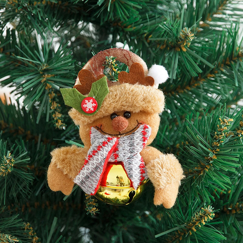 Božićni ukrasi sa zvončićima, plišana lutka sob Djed Snjegović Viseći privjesci za uređenje doma Navidad Nova godina 2021.