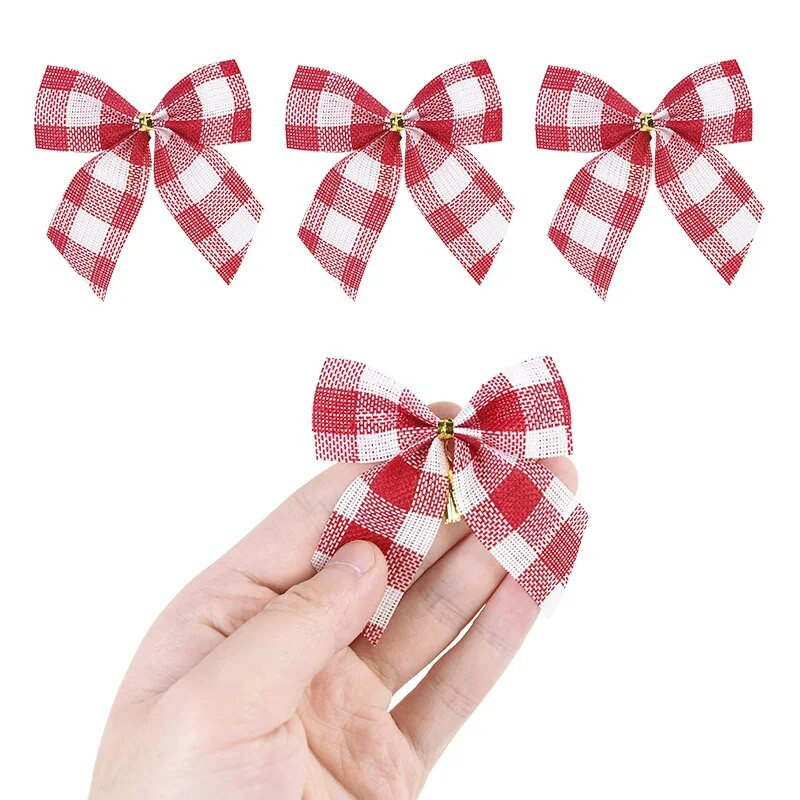 10/20 gab. Ziemassvētku loki Ziemassvētku piekaramie rotājumi Zelta sarkana bantīte Ziemassvētku eglīšu rotājumi Jaunais gads 2023 Navidad dekors