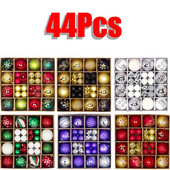 Kuglice za božićno drvce 44 komada 6 cm 3 cm velika božićna kugla Višebojne kuglice Ukrasi Set ukrasa za božićno drvce za dom za zabavu