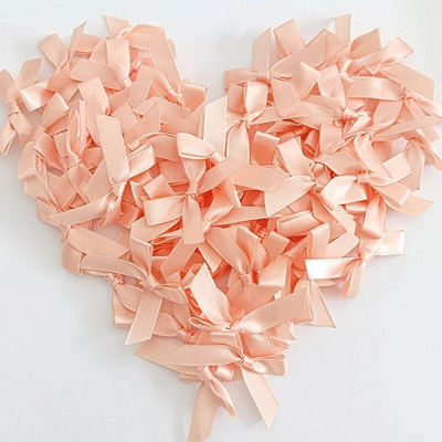 50-200 бр. Лъкове от сатенена панделка Малка панделка с възел Лък Цветя Занаяти Декорация Ръчна работа Направи си сам Парти Сватба Рожден ден Панделки Вратовръзки Декор