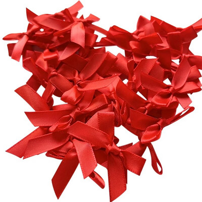 50-200 бр. Лъкове от сатенена панделка Малка панделка с възел Лък Цветя Занаяти Декорация Ръчна работа Направи си сам Парти Сватба Рожден ден Панделки Вратовръзки Декор