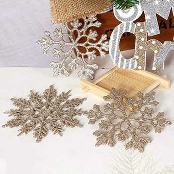 10 бр. 10 см пластмасови блестящи снежинки, коледни орнаменти, висулка, коледно дърво, декоративни висящи снежинки, парти декори Navidad