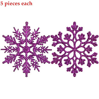 10 db 10 cm-es műanyag csillogó hópehely karácsonyi díszek medál karácsonyfa dekoratív függő hópehely Navidad party dekorok