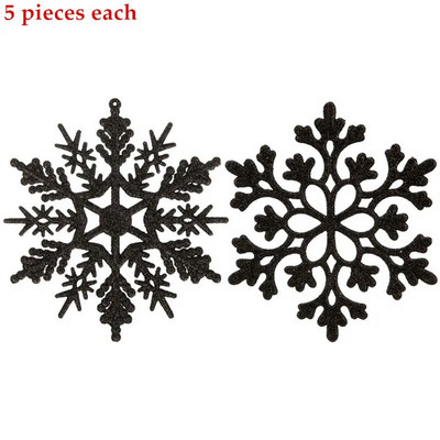 10 db 10 cm-es műanyag csillogó hópehely karácsonyi díszek medál karácsonyfa dekoratív függő hópehely Navidad party dekorok