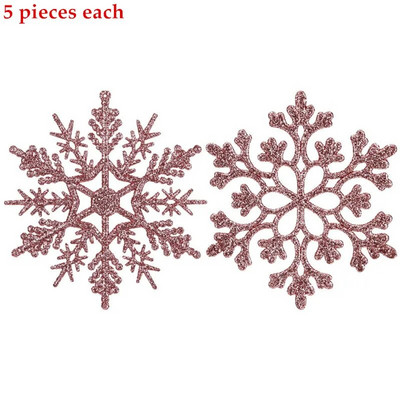 10 db 10 cm-es műanyag csillogó hópehely karácsonyi díszek medál karácsonyfa dekoratív függő hópehely Navidad party dekorok