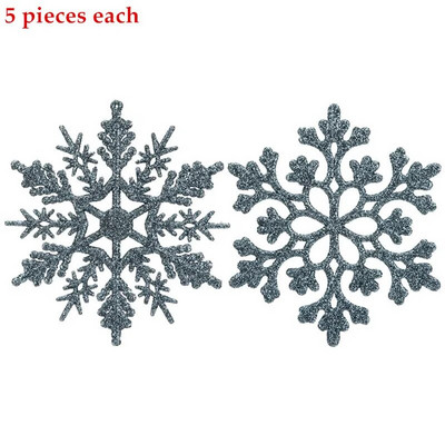 10 db 10 cm-es műanyag csillogó hópehely karácsonyi díszek medál karácsonyfa dekoratív függő hópehely Navidad party dekorok