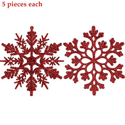 10 db 10 cm-es műanyag csillogó hópehely karácsonyi díszek medál karácsonyfa dekoratív függő hópehely Navidad party dekorok