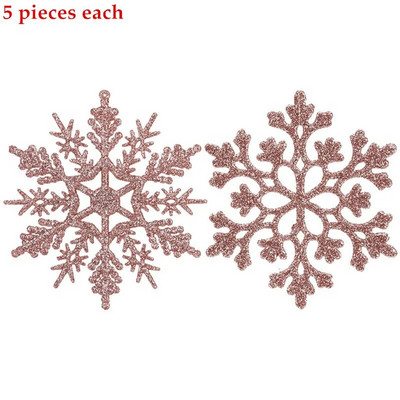 10 db 10 cm-es műanyag csillogó hópehely karácsonyi díszek medál karácsonyfa dekoratív függő hópehely Navidad party dekorok